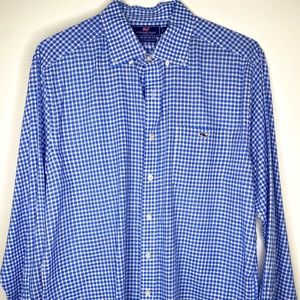 Vineyard Vines Slim Fit Tucker Shirt Mens Plaid Collard Long Sleeve Button Down